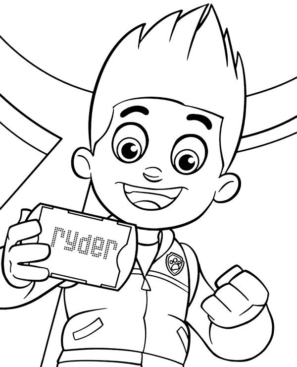 Online coloring book: Ryder with a phone coloring page